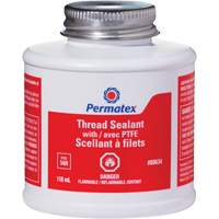 Thread Sealant with PTFE, Brush Top Bottle, 118 ml, -54°C - 150°C/-65°F - 300°F Northern Industrial Supply Inc.