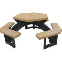 Tables de pique-nique hexagonales en plastique recycl&eacute;, 78" lo x 78" la, C&egrave;dre Northern Industrial Supply Inc.