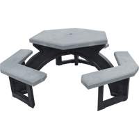 Tables de pique-nique hexagonales en plastique recycl&eacute;, 78" lo x 78" la, Gris Northern Industrial Supply Inc.