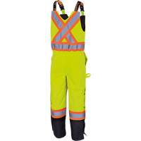 5041BB Pantalon &agrave; bretelles matelass&eacute; imperm&eacute;able, Polyester, Grand, Jaune lime haute visibilit&eacute; Northern Industrial Supply Inc.