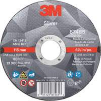 Silver Cut-Off Wheel, 4-1/2" x 0.045", 7/8" Arbor, Type 1, Ceramic, 13300 RPM Northern Industrial Supply Inc.