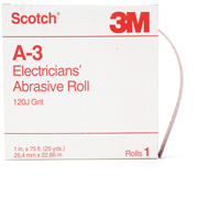Rouleau abrasif pour &eacute;lectricien A-3 Scotch, Oxyde d'aluminium, 1" la x 75' lo, Grain 120 Northern Industrial Supply Inc.