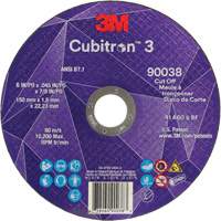 Cubitron 3 Cut-Off Wheel, 6" x 0.045", Type T27, Ceramic, 10200 RPM Northern Industrial Supply Inc.