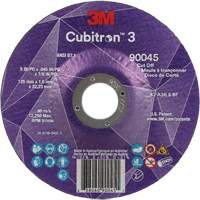 Cubitron™ 3 Cut-Off Wheel, 5" x 0.045", 7/8" Arbor, Type T27, Ceramic, 12250 RPM NY551 | Northern Industrial Supply Inc.
