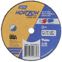 NorZon Plus SGZ CA Small Diameter Cut-Off Wheel, 4" x 1/8", 3/8" Arbor, Type 01/41, Ceramic Alumina, 19100 RPM Northern Industrial Supply Inc.