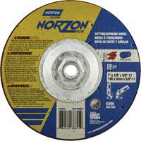NorZon Plus SGZ  Grinding & Cutting Wheel, 7" x 1/8", 5/8"-11 Arbor, Type 27, Ceramic Alumina Northern Industrial Supply Inc.