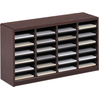 E-Z Stor&reg; Literature Organizer, Stationary, 24 Slots, Wood, 40" W x 11-3/4" D x 23" H Northern Industrial Supply Inc.