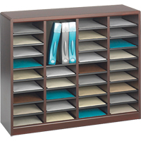 E-Z Stor&reg; Literature Organizer, Stationary, 36 Slots, Wood, 40" W x 3/4" D x 32-1/2" H Northern Industrial Supply Inc.