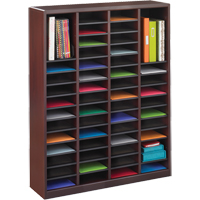 E-Z Stor&reg; Literature Organizer, Stationary, 60 Slots, Wood, 40" W x 3/4" D x 52-1/4" H Northern Industrial Supply Inc.