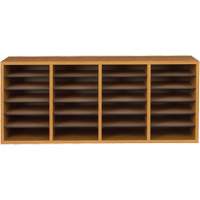 Adjustable Compartment Literature Organizer, Stationary, 24 Slots, Wood, 39-1/4" W x 11-3/4" D x 16-1/4" H Northern Industrial Supply Inc.