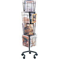Literature Display Racks - Rotary Floor Displays, Rotating, 16 Slots, Wire Mesh, 15" W x 15" D x 60" H Northern Industrial Supply Inc.