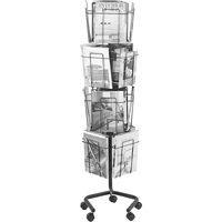 Literature Display Racks - Rotary Floor Displays, Rotating, 16 Slots, Wire Mesh, 15" W x 15" D x 60" H Northern Industrial Supply Inc.