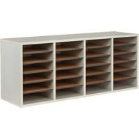 Adjustable Compartment Literature Organizer, Stationary, 24 Slots, Wood, 39-1/4" W x 11-3/4" D x 16-1/4" H Northern Industrial Supply Inc.