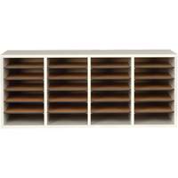 Adjustable Compartment Literature Organizer, Stationary, 24 Slots, Wood, 39-1/4" W x 11-3/4" D x 16-1/4" H Northern Industrial Supply Inc.