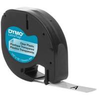 Labels for LetraTag Plus LT100-H, 12 mm x 157-12/25", Black on Clear Northern Industrial Supply Inc.