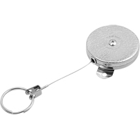 Self Retracting Key Chains, Chrome, 48" Cable, Mounting Bracket Attachment Northern Industrial Supply Inc.
