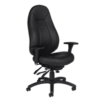 High Back Comfort Chair, Leather, Black, 300 lbs. Capacity Northern Industrial Supply Inc.