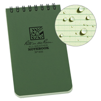 Pocket Top-Spiral Notebook, Soft Cover, Green, 100 Pages, 3" W x 5" L Northern Industrial Supply Inc.