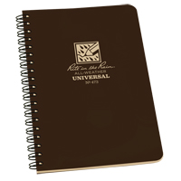 Carnet de notes de poche &agrave; spirale lat&eacute;rale, Couverture souple, Brun, 64 Pages, 4-5/8" , 7"  Northern Industrial Supply Inc.
