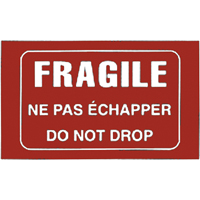 "Fragile" Bilingual Special Handling Labels, 5" L x 3" W, White on Red Northern Industrial Supply Inc.