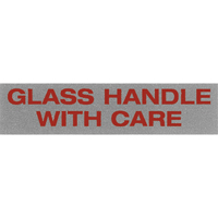 "Glass Handle with Care" Special Handling Labels, 5" L x 2" W, Black on Red Northern Industrial Supply Inc.