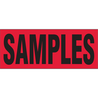 "Samples" Special Handling Labels, 5" L x 2" W, Black on Red Northern Industrial Supply Inc.
