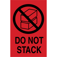 "Do Not Stack" International Shipping Labels, 6" L x 4" W, Black on Red Northern Industrial Supply Inc.