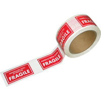 Pre-Printed Message Tapes, 1-7/8" W, White on Red Northern Industrial Supply Inc.