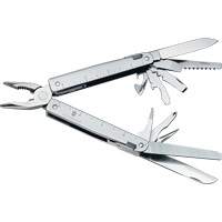 SwissTool Multi-Tool with Lockable Blade, Metal, Metal Handle, 155 mm L, 26 Functions, 0.7 lbs. Northern Industrial Supply Inc.