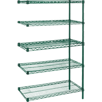 &eacute;tag&egrave;res robustes en treillis m&eacute;tallique au fini &eacute;poxy vert, Ensemble de Ajout, 5 Tablettes, 36" la x 74" h x 18" p Northern Industrial Supply Inc.