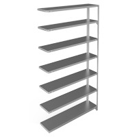 Shelving Unit, Galvanized Steel, Slotted Angle, 300 lbs. Capacity, 48" W x 84" H x 12" D Northern Industrial Supply Inc.