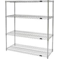 Heavy-Duty Chromate Wire Shelving, 4 Tiers, 36" W x 54" H x 24" D Northern Industrial Supply Inc.