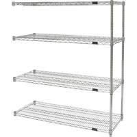 Heavy-Duty Chromate Wire Shelving, Add-On Kit, 4 Tiers, 36" W x 54" H x 24" D Northern Industrial Supply Inc.