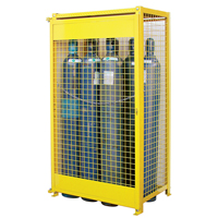 Gas Cylinder Cabinets, 10 Cylinder Capacity, 44" W x 30" D x 74" H, Yellow Northern Industrial Supply Inc.