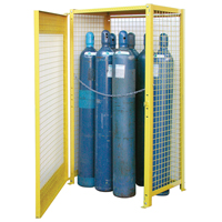 Gas Cylinder Cabinets, 10 Cylinder Capacity, 44" W x 30" D x 74" H, Yellow Northern Industrial Supply Inc.