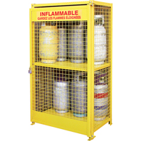 Gas Cylinder Cabinets, 12 Cylinder Capacity, 44" W x 30" D x 74" H, Yellow Northern Industrial Supply Inc.
