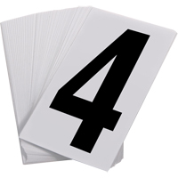 Num&eacute;ros autocollants, 4, 3-1/2" h, Noir sur blanc Northern Industrial Supply Inc.