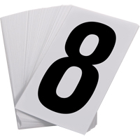 Num&eacute;ros autocollants, 8, 3-1/2" h, Noir sur blanc Northern Industrial Supply Inc.
