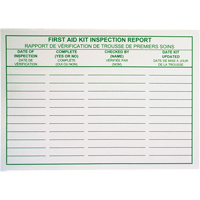First Aid Kit Inspection Report Cards Northern Industrial Supply Inc.