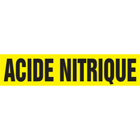 "Acid Nitrique" Pipe Marker, Self-Adhesive, 4" H x 24" W, Black on Yellow Northern Industrial Supply Inc.