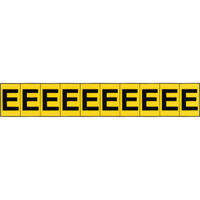 Individual Adhesive Letter Markers, E, 1" H, Black on Yellow Northern Industrial Supply Inc.
