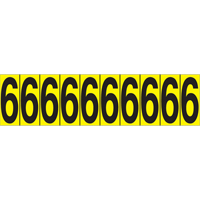 Individual Adhesive Number Markers, 6, 1-15/16" H, Black on Yellow Northern Industrial Supply Inc.