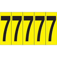 Individual Adhesive Number Markers, 7, 3-7/8" H, Black on Yellow Northern Industrial Supply Inc.