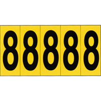 Individual Adhesive Number Markers, 8, 3-7/8" H, Black on Yellow Northern Industrial Supply Inc.