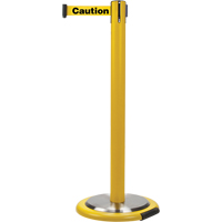 Free-Standing Crowd Control Barrier, Steel, 35" H, Yellow Tape, 7' Tape Length Northern Industrial Supply Inc.