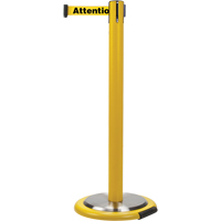 Free-Standing Crowd Control Barrier, Steel, 35" H, Yellow Tape, 7' Tape Length Northern Industrial Supply Inc.