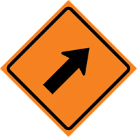 Right Diagonal Arrow Roll-Up Traffic Sign, 36" x 36", Vinyl, Pictogram Northern Industrial Supply Inc.