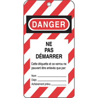 &eacute;tiquettes de verrouillage, Plastique, 3" la x 5-3/4" h, Français Northern Industrial Supply Inc.