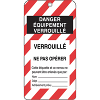 &eacute;tiquettes de verrouillage, Plastique, 3" la x 5-3/4" h, Français Northern Industrial Supply Inc.