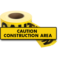 Rubans standards pour barricades, Anglais, 3" la x 1000' lo, 2 mils, Noir sur jaune Northern Industrial Supply Inc.